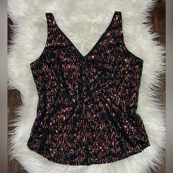 NWT LOFT disco glam modern gatsby sequin top size S cocktail party statement - Picture 1 of 5